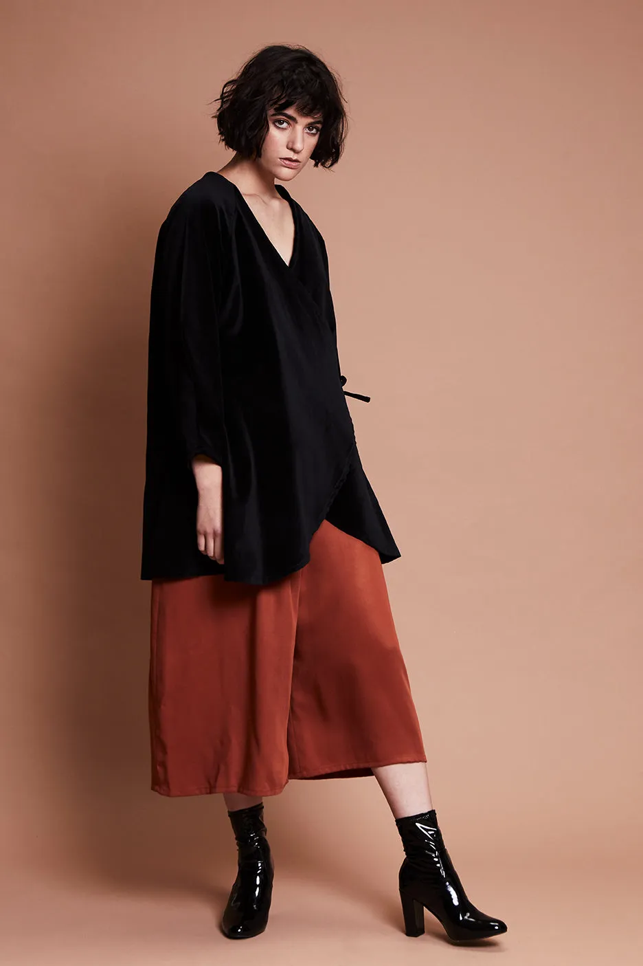 • SAMPLE • VELVET JACKET, CONVERTIBLE [ Black, Cotton ]