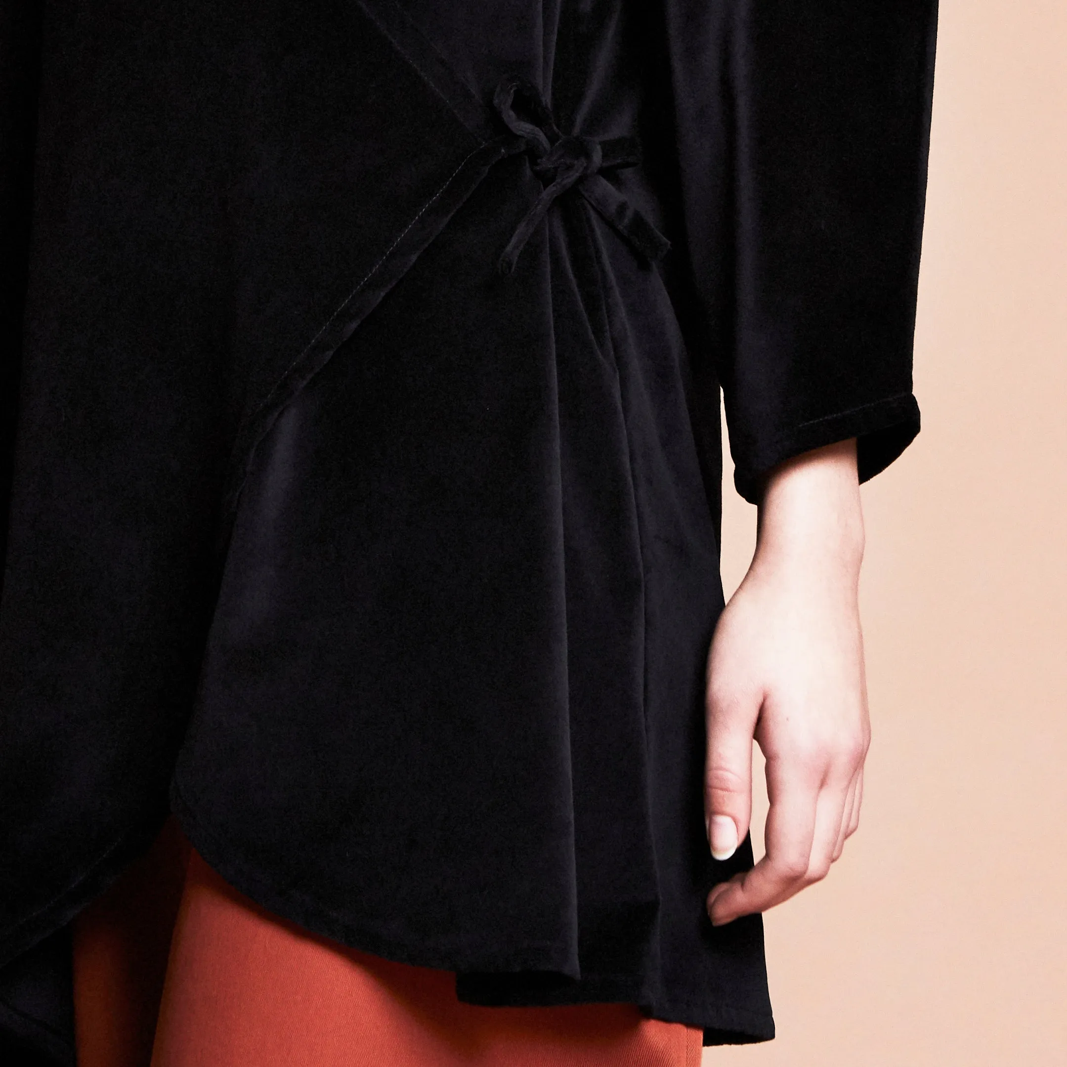 • SAMPLE • VELVET JACKET, CONVERTIBLE [ Black, Cotton ]