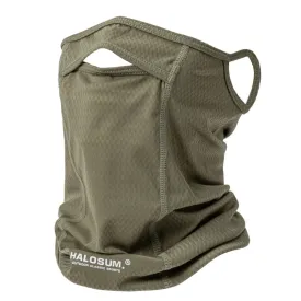 2 Pcs | Army Green | UV Protection Breathable Cycling Face Mask with Ear Hooks | Summer Ice Silk Neck Gaiter | for Men and Women
