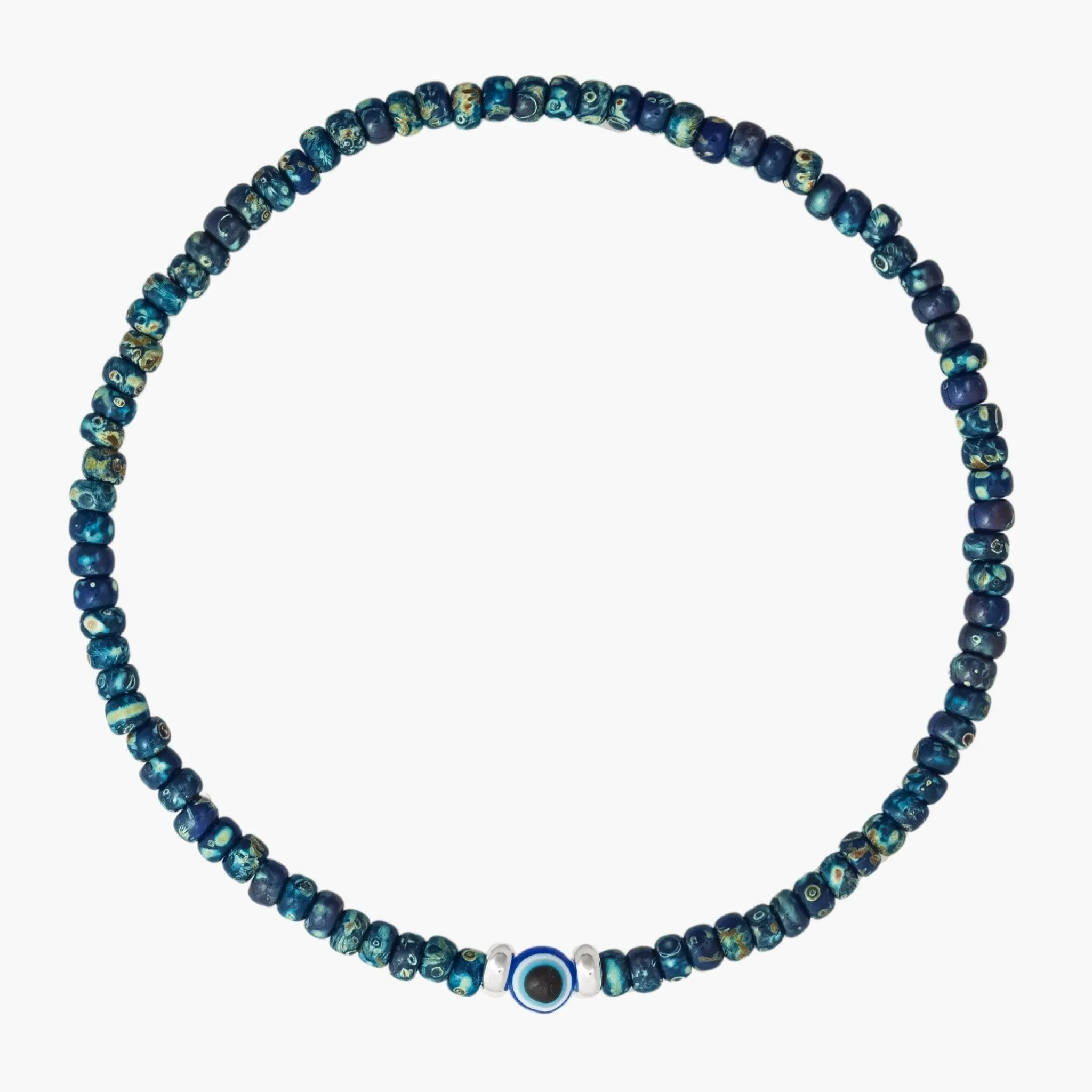 2mm Beads Dandy Bracelet (Dyed Blue/Evil Eye)
