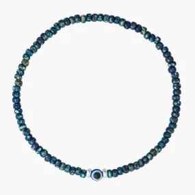 2mm Beads Dandy Bracelet (Dyed Blue/Evil Eye)