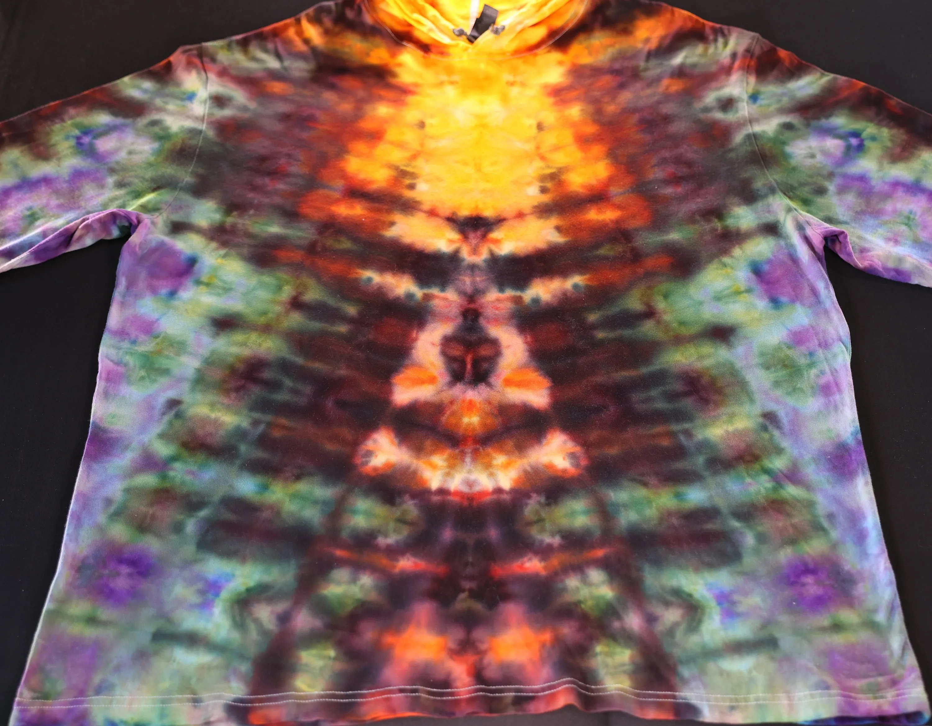 3X Glitch Variation Ice Dye Tie Dye on a Lightweight Hooded Gildan Softstyle Lightweight Hooded** Long Sleeve Shirt Read Description