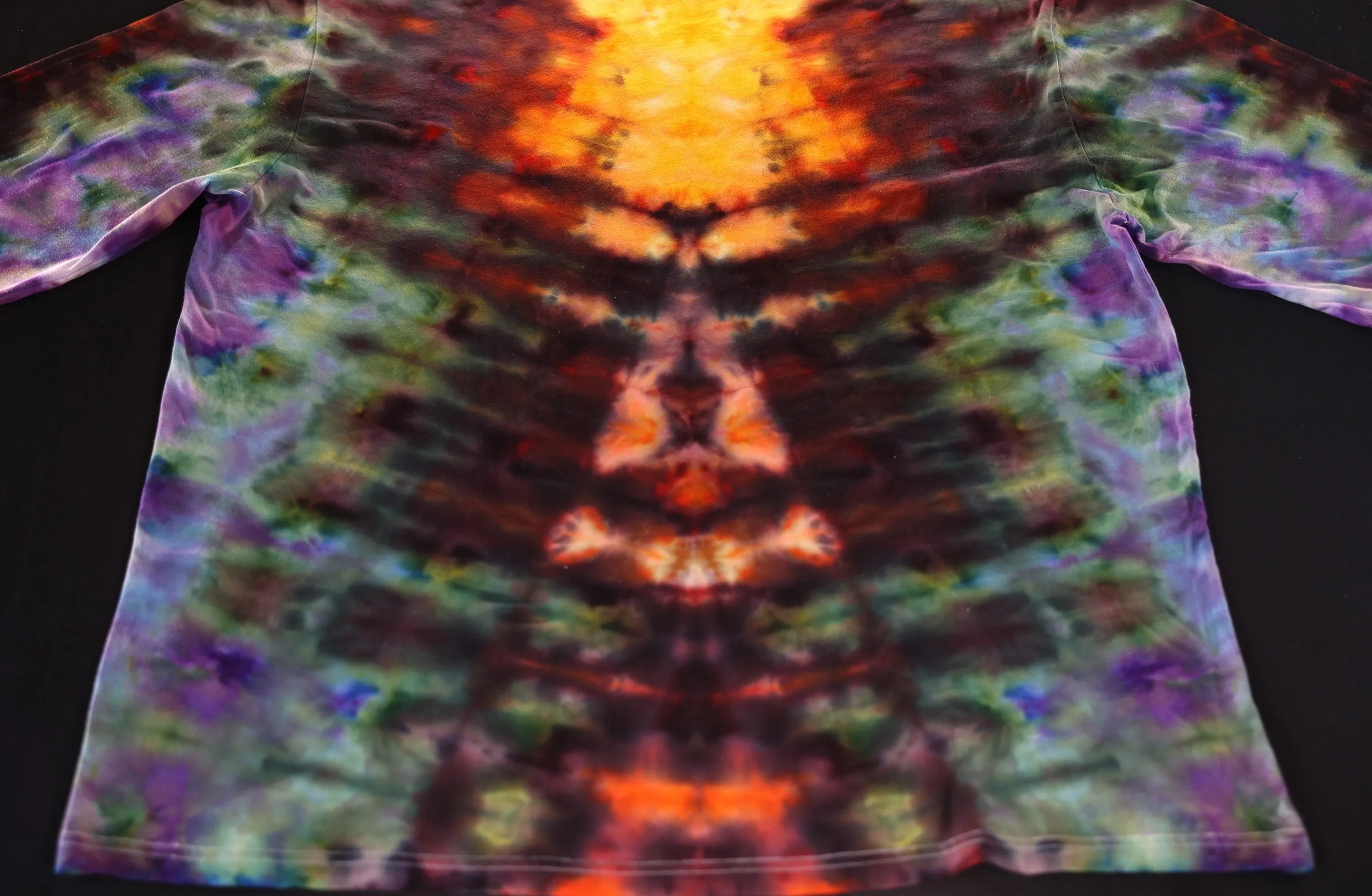 3X Glitch Variation Ice Dye Tie Dye on a Lightweight Hooded Gildan Softstyle Lightweight Hooded** Long Sleeve Shirt Read Description