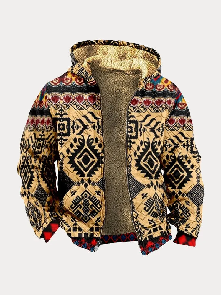 Abstract Graphic Hooded Jacket