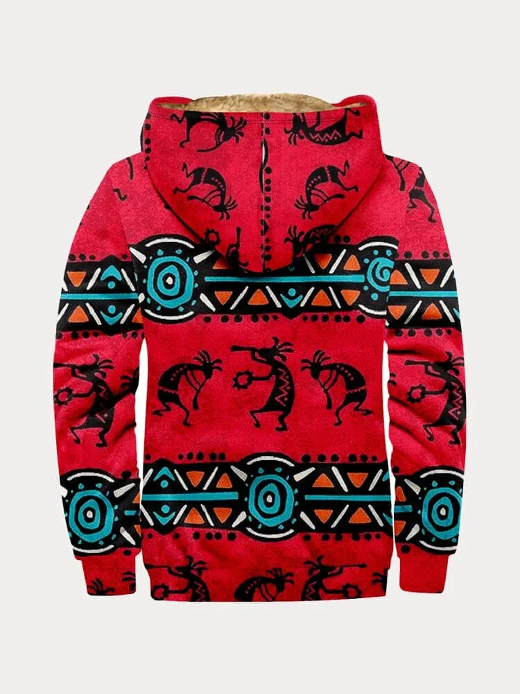 Abstract Graphic Hooded Jacket
