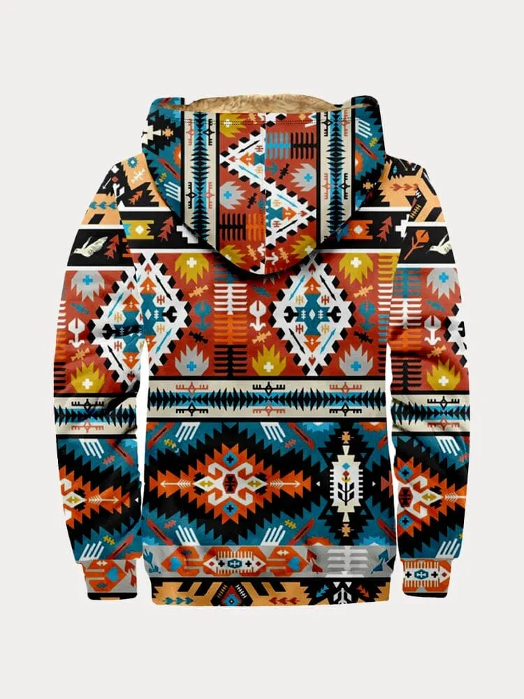 Abstract Graphic Hooded Jacket