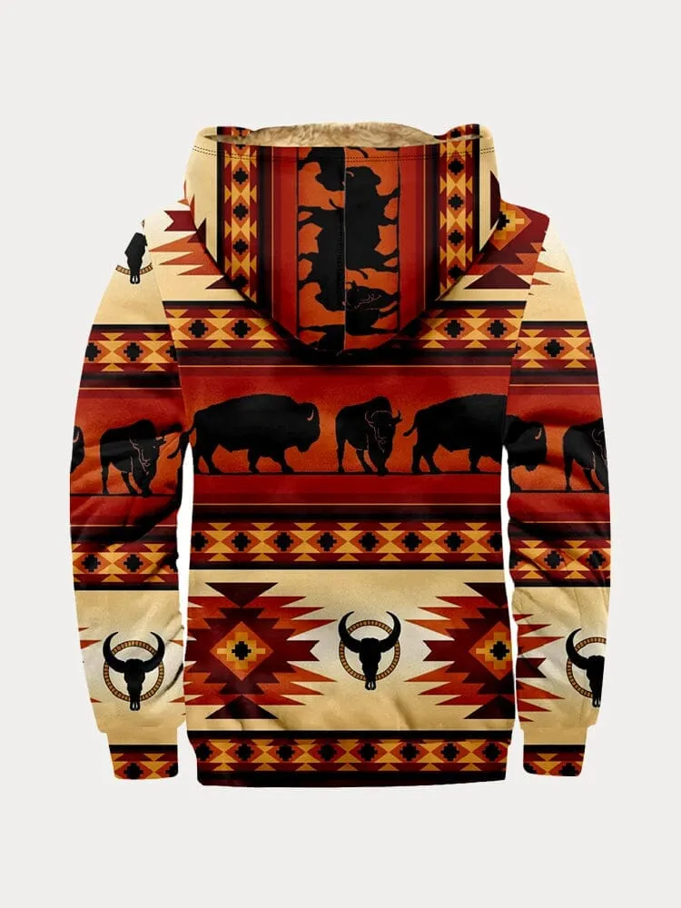 Abstract Graphic Hooded Jacket