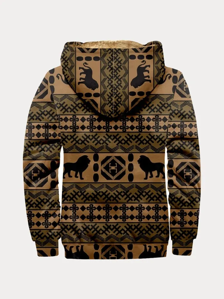 Abstract Graphic Hooded Jacket