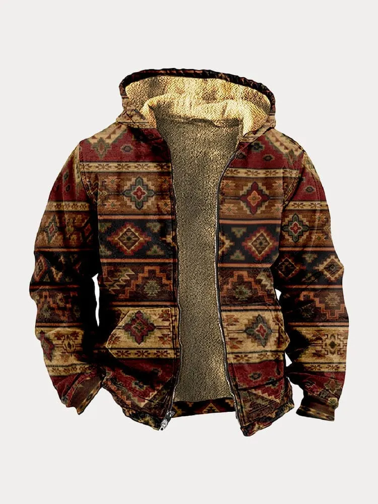 Abstract Graphic Hooded Jacket