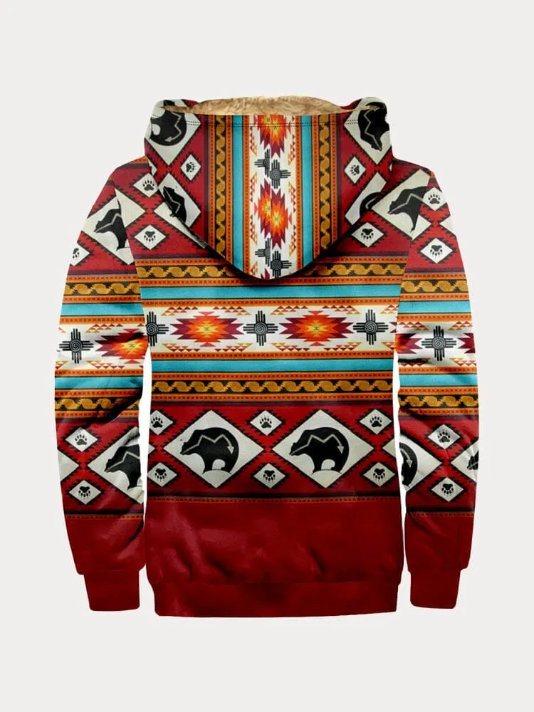 Abstract Graphic Hooded Jacket