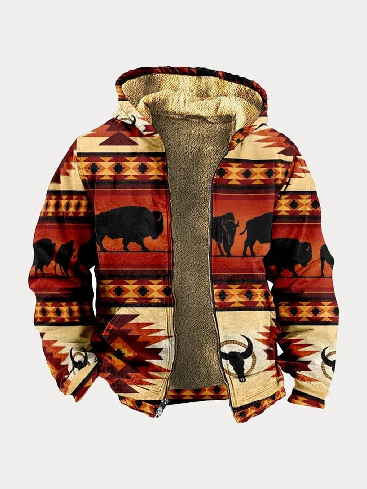 Abstract Graphic Hooded Jacket