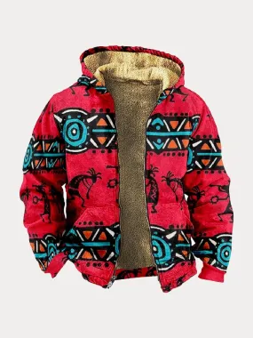 Abstract Graphic Hooded Jacket