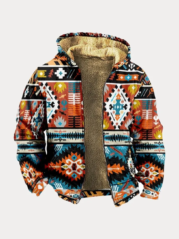 Abstract Graphic Hooded Jacket