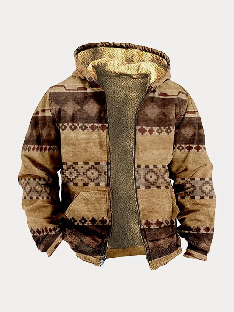 Abstract Graphic Hooded Jacket