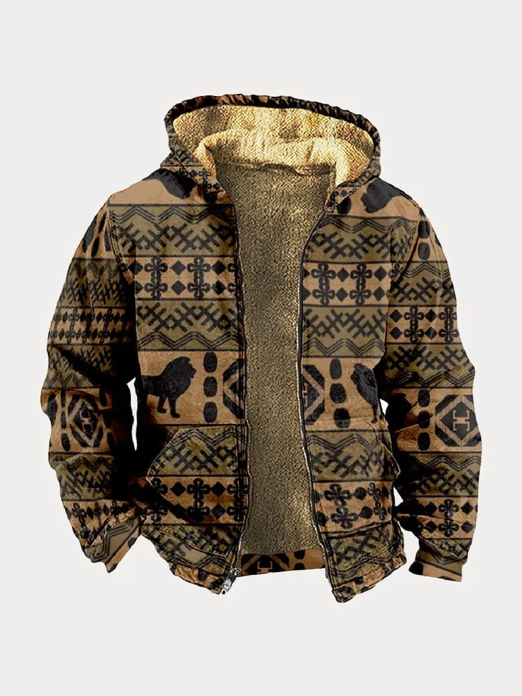 Abstract Graphic Hooded Jacket