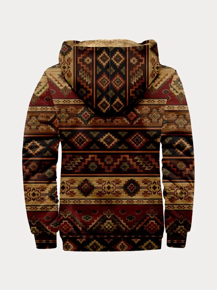 Abstract Graphic Hooded Jacket