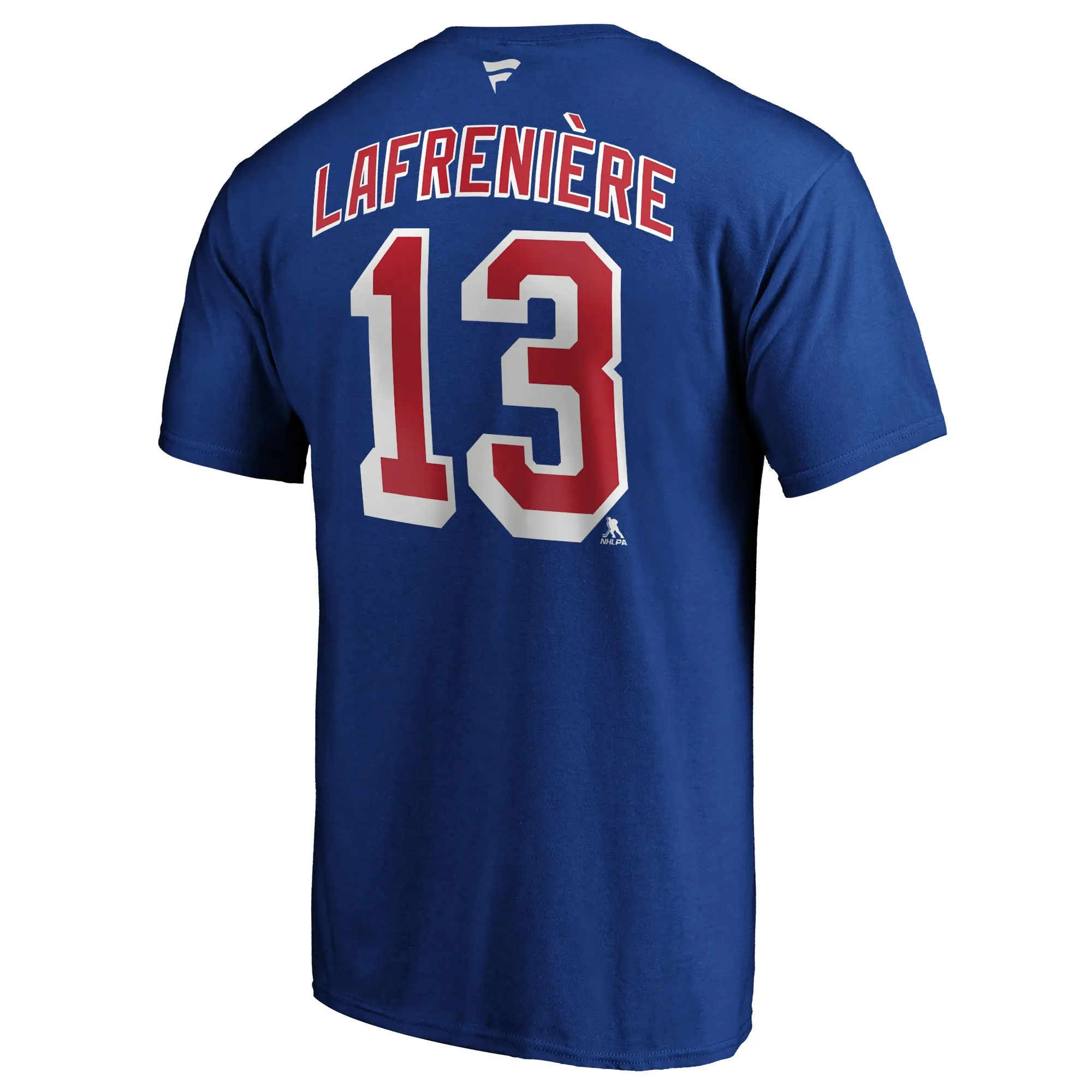 Alexis Lafreniere New York Rangers Logo Fanatics Branded Authentic Stack Name and Number - T-Shirt - Royal