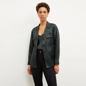 Alyssa Jacket - Washable Silk Charmeuse :: Hunter