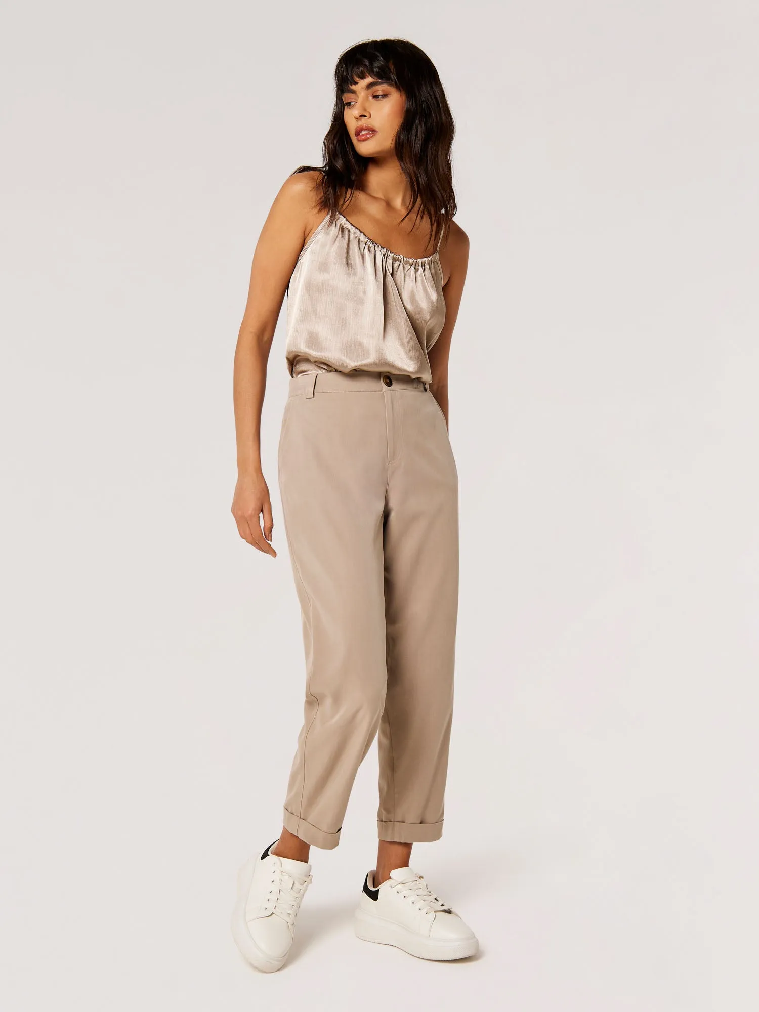 Apricot Textured Satin Camisole Top
