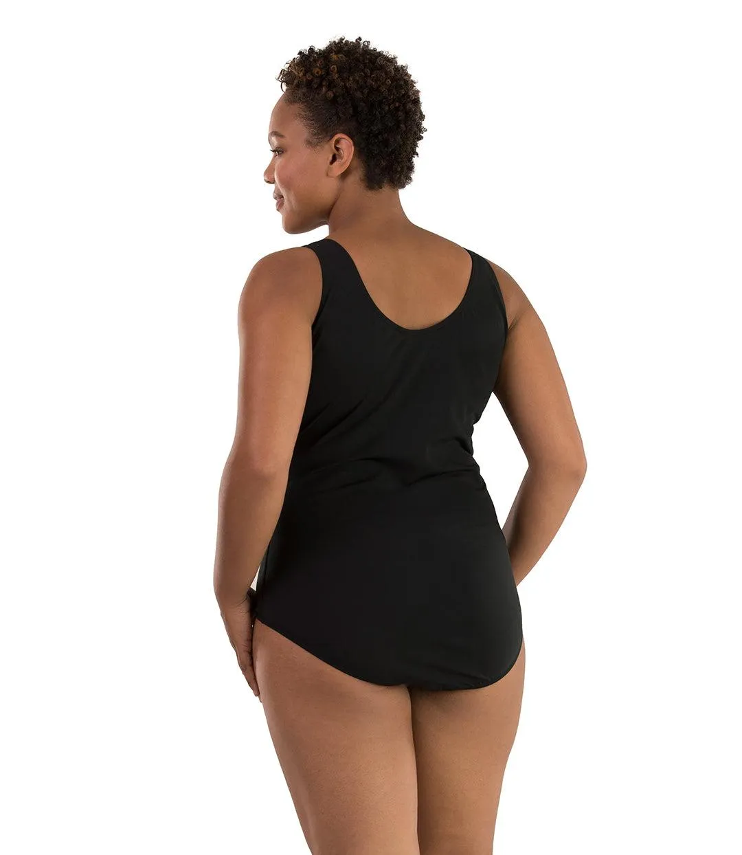 AquaSport Princess Seam Tanksuit Pacific Blue Black