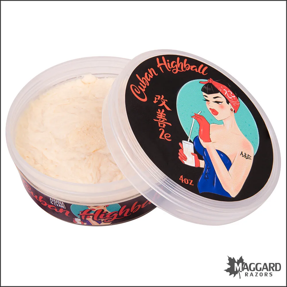 Ariana and Evans Cuban Highball Artisan Shaving Soap, 4oz - Kaizen 2e Base