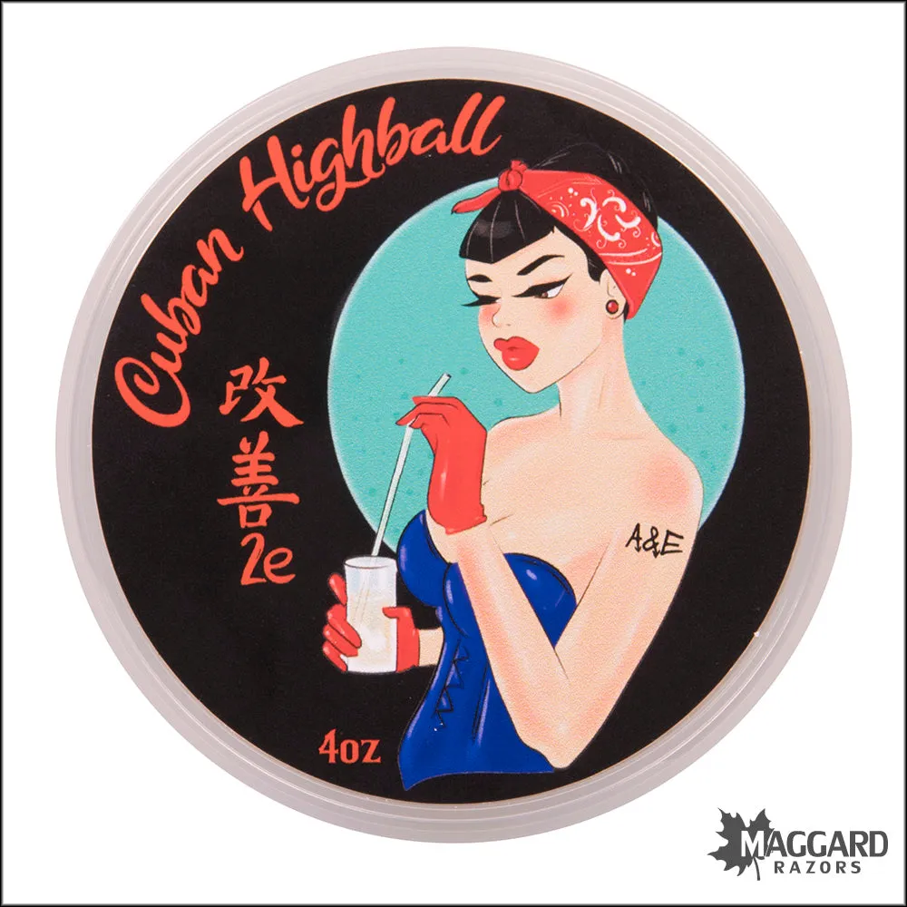 Ariana and Evans Cuban Highball Artisan Shaving Soap, 4oz - Kaizen 2e Base