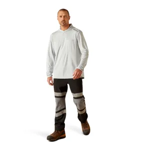 Ariat Men's Rebar Sunblocker Pearl Grey Hooded T-Shirt