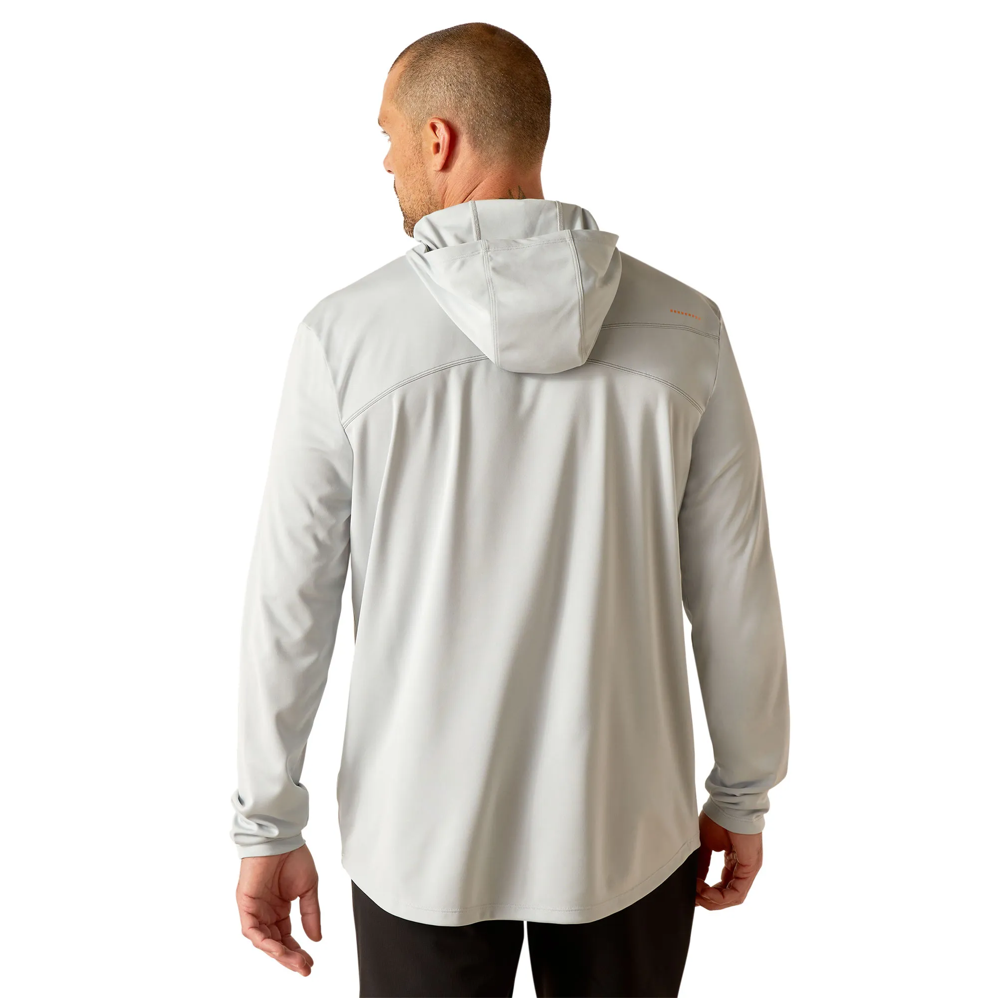 Ariat Men's Rebar Sunblocker Pearl Grey Hooded T-Shirt