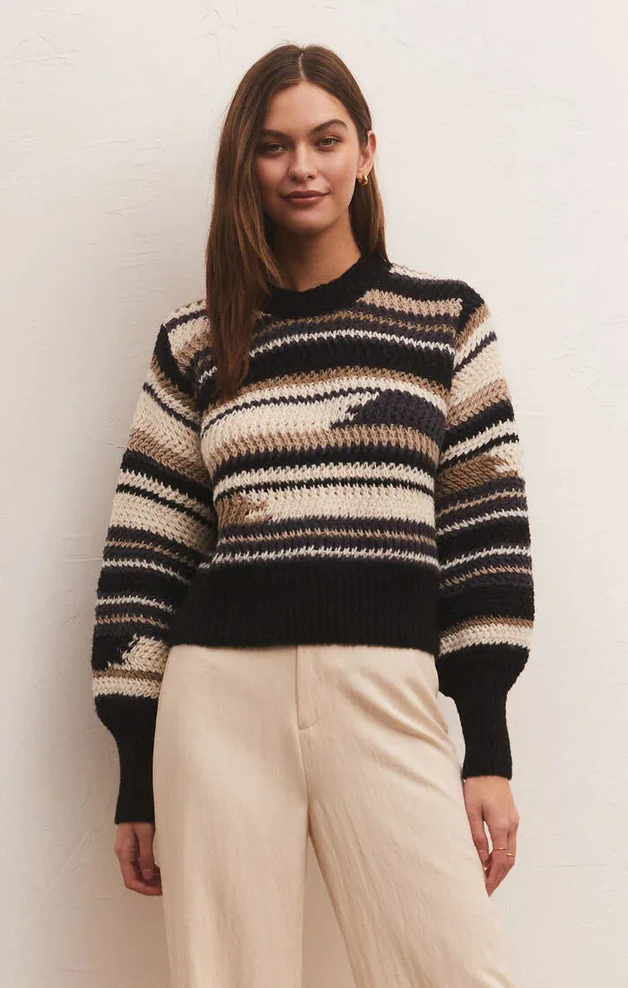 Asheville Stripe Sweater | Black