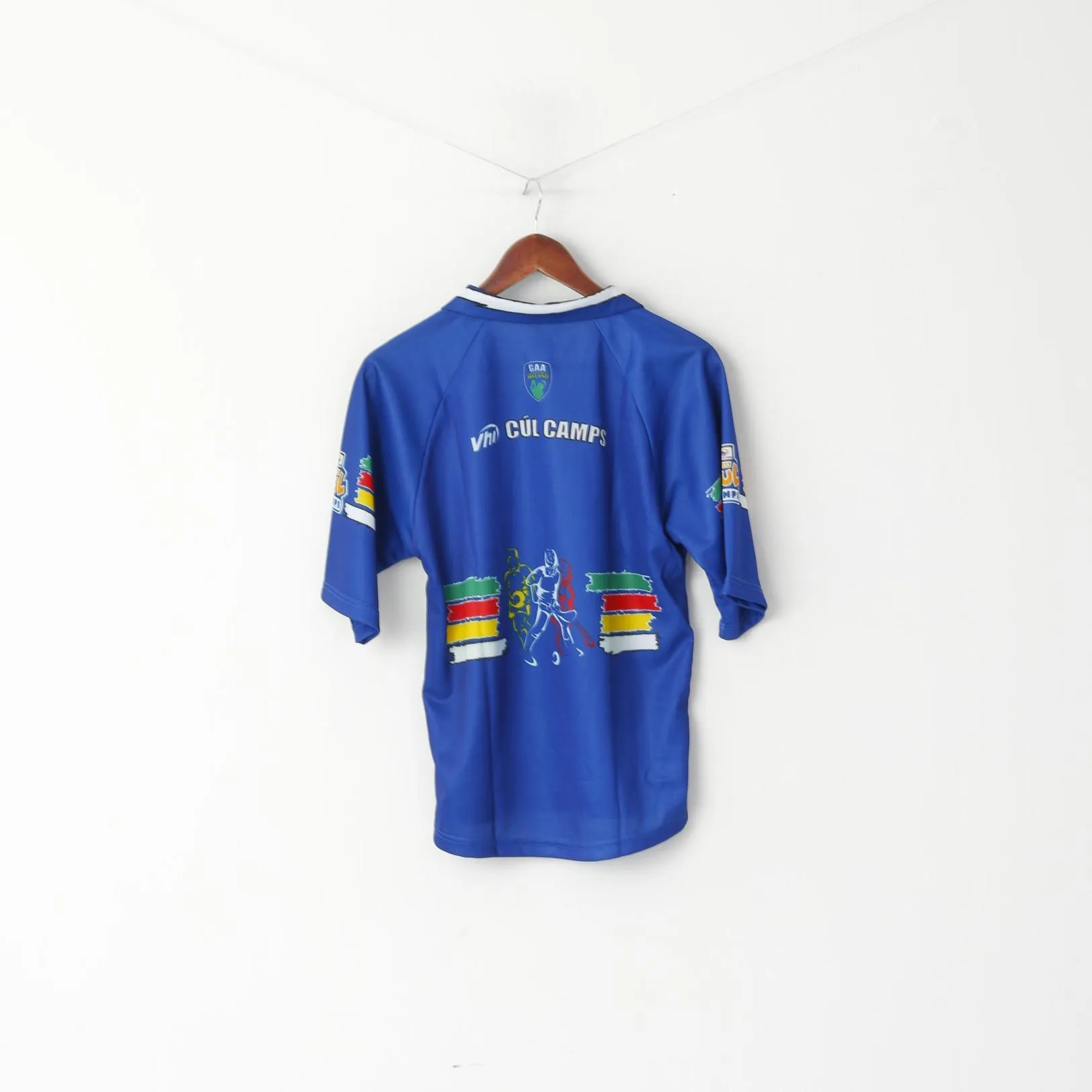 AZZURRI Men 4 S Polo Shirt Blue GAA IRELAND Gaelic Football Vintage Shirt