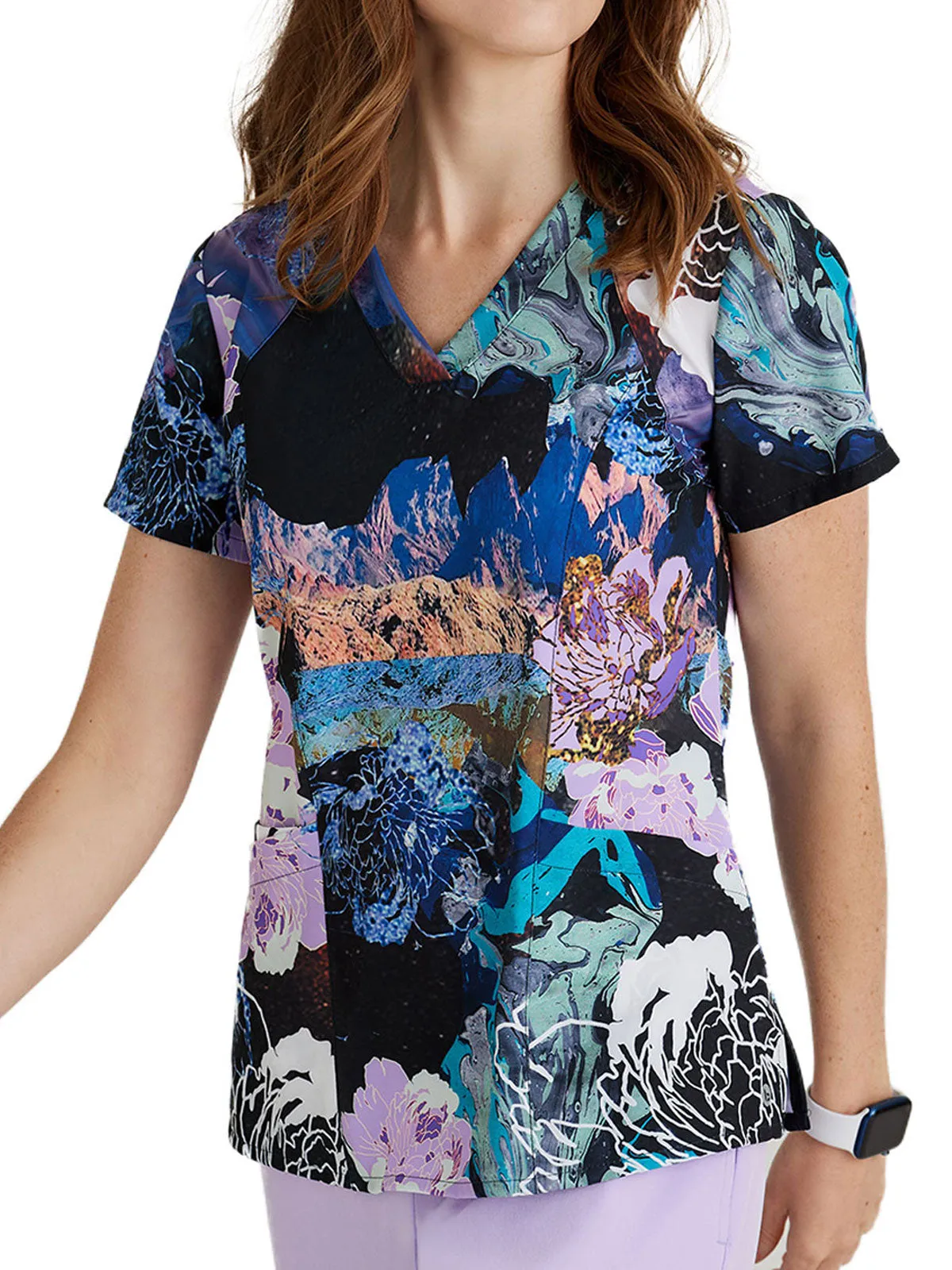 Barco One - Women’s Thrive Print V-Neck Scrub Top