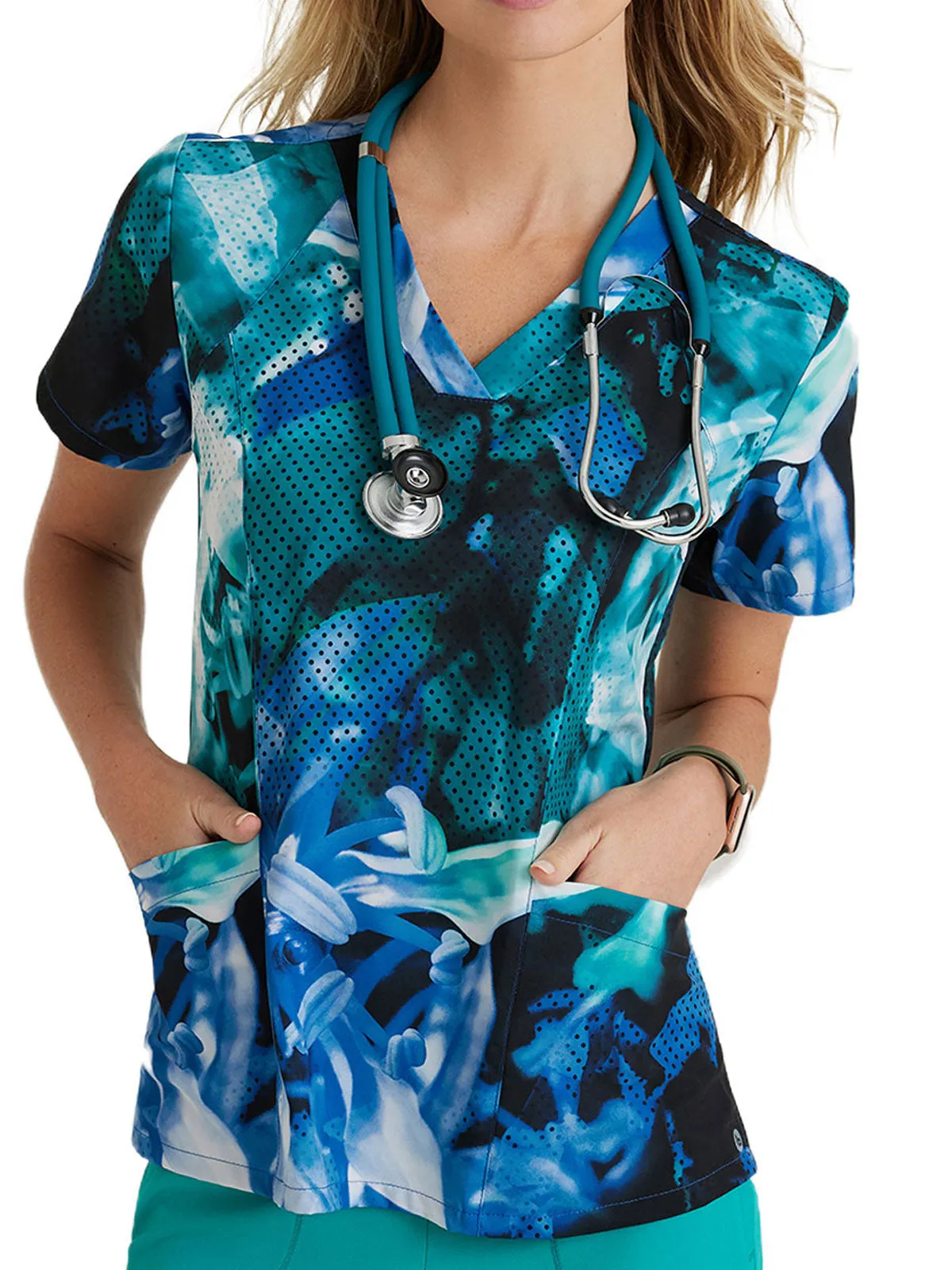 Barco One - Women’s Thrive Print V-Neck Scrub Top