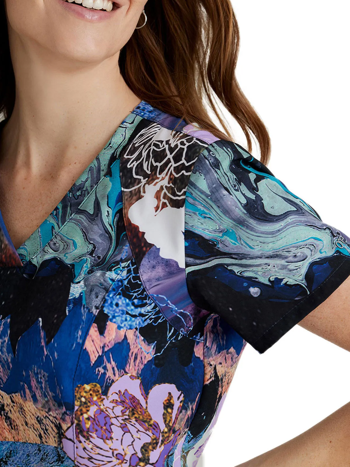 Barco One - Women’s Thrive Print V-Neck Scrub Top