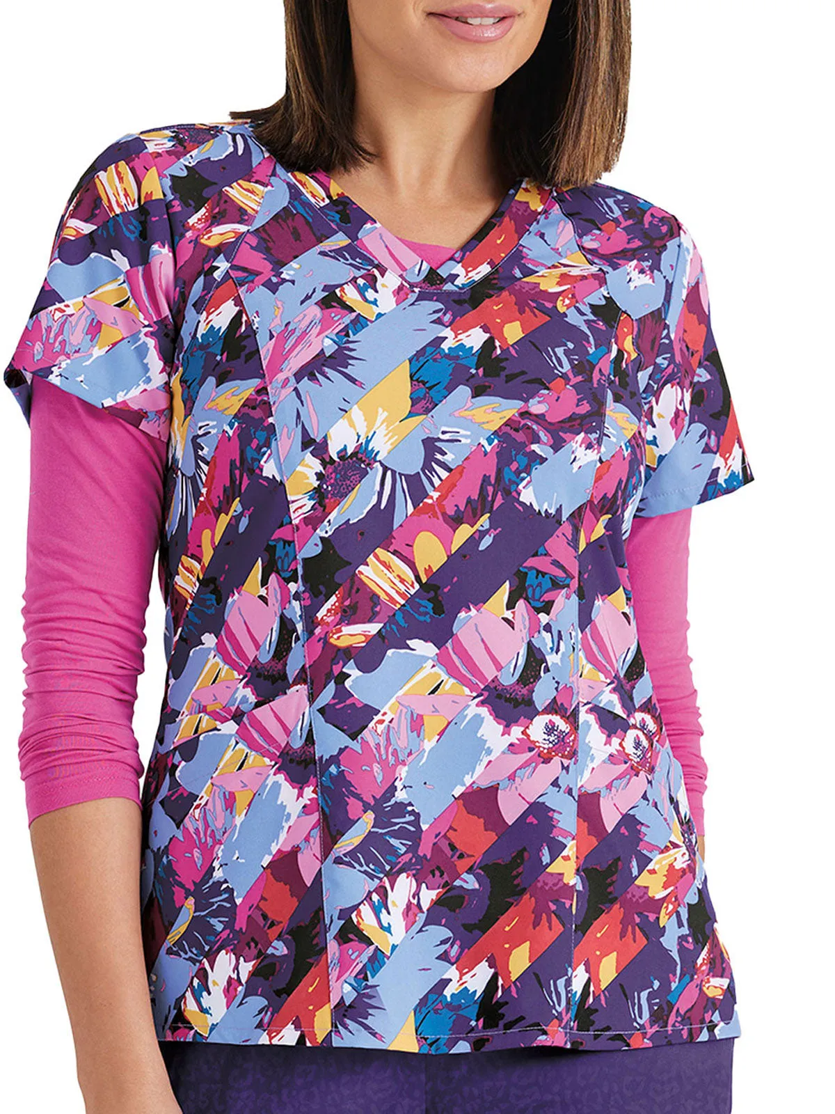 Barco One - Women’s Thrive Print V-Neck Scrub Top
