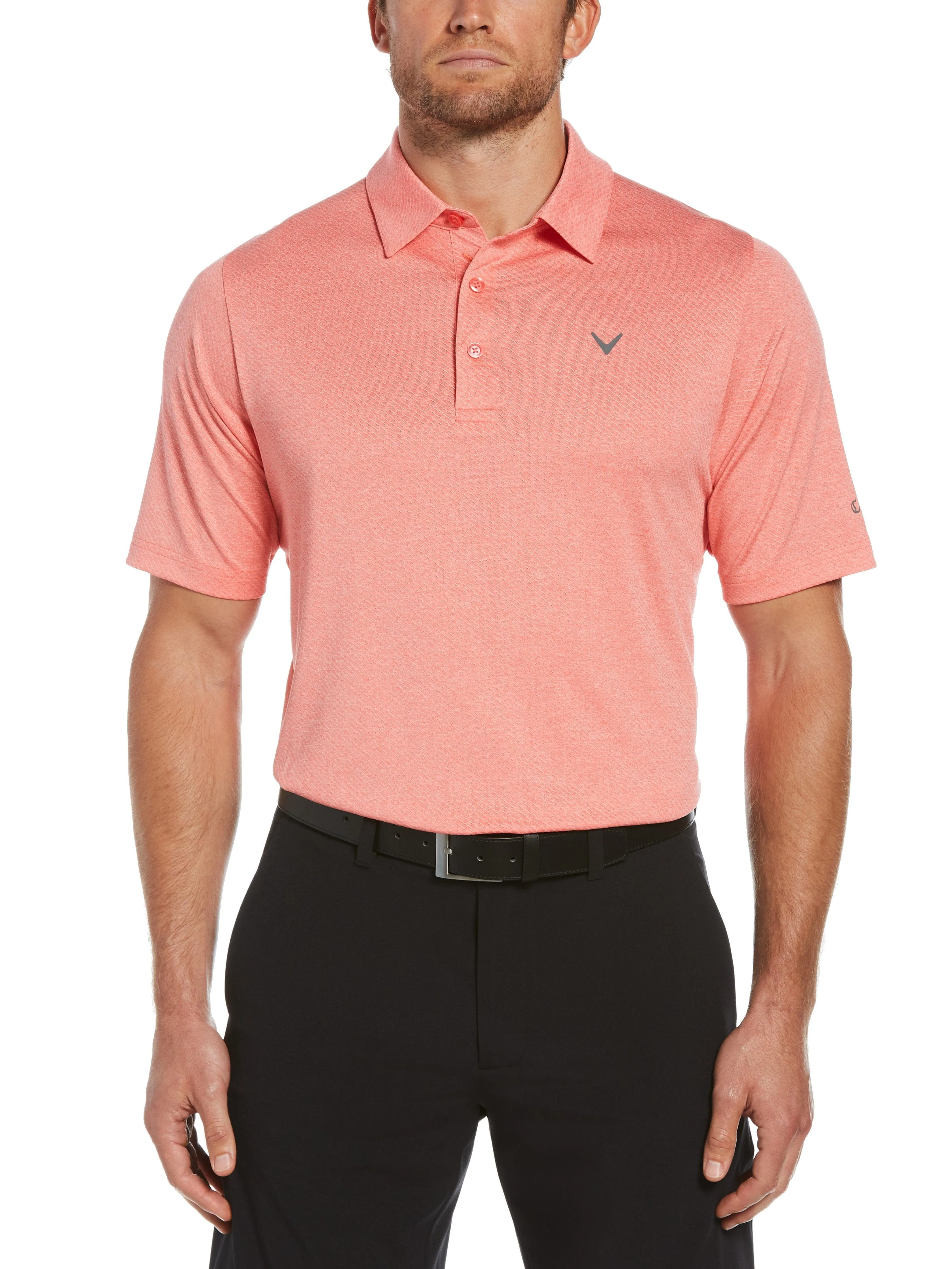 Big & Tall Ventilated Heather Jacquard Golf Polo