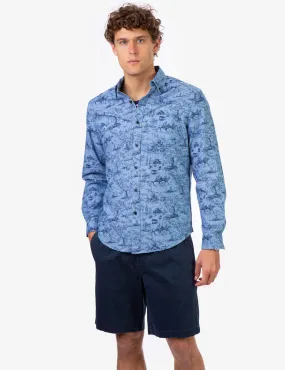BLACK MALLET ALL OVER POLO PRINT SHIRT