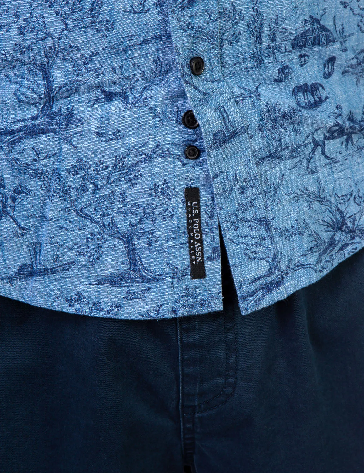 BLACK MALLET ALL OVER POLO PRINT SHIRT