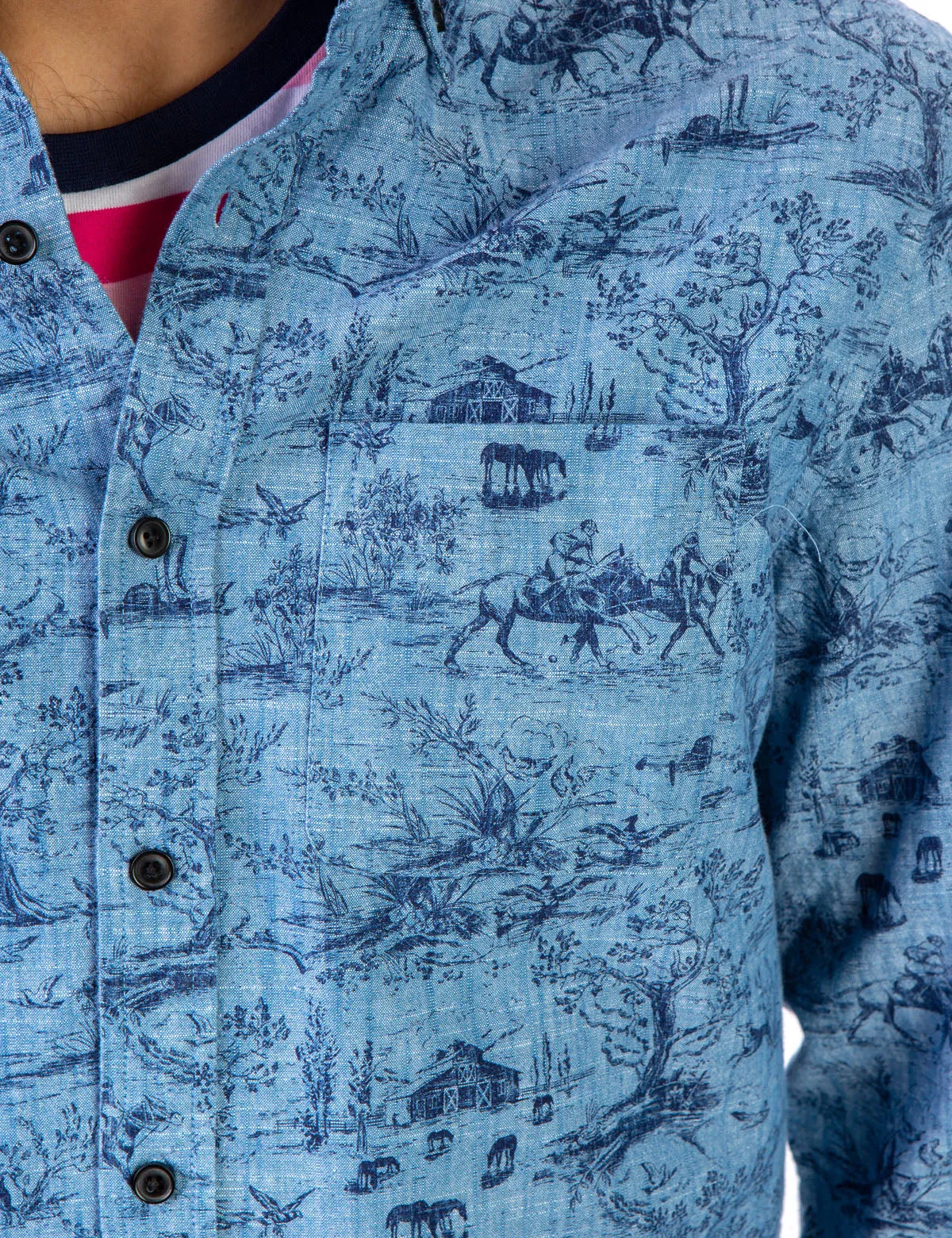 BLACK MALLET ALL OVER POLO PRINT SHIRT