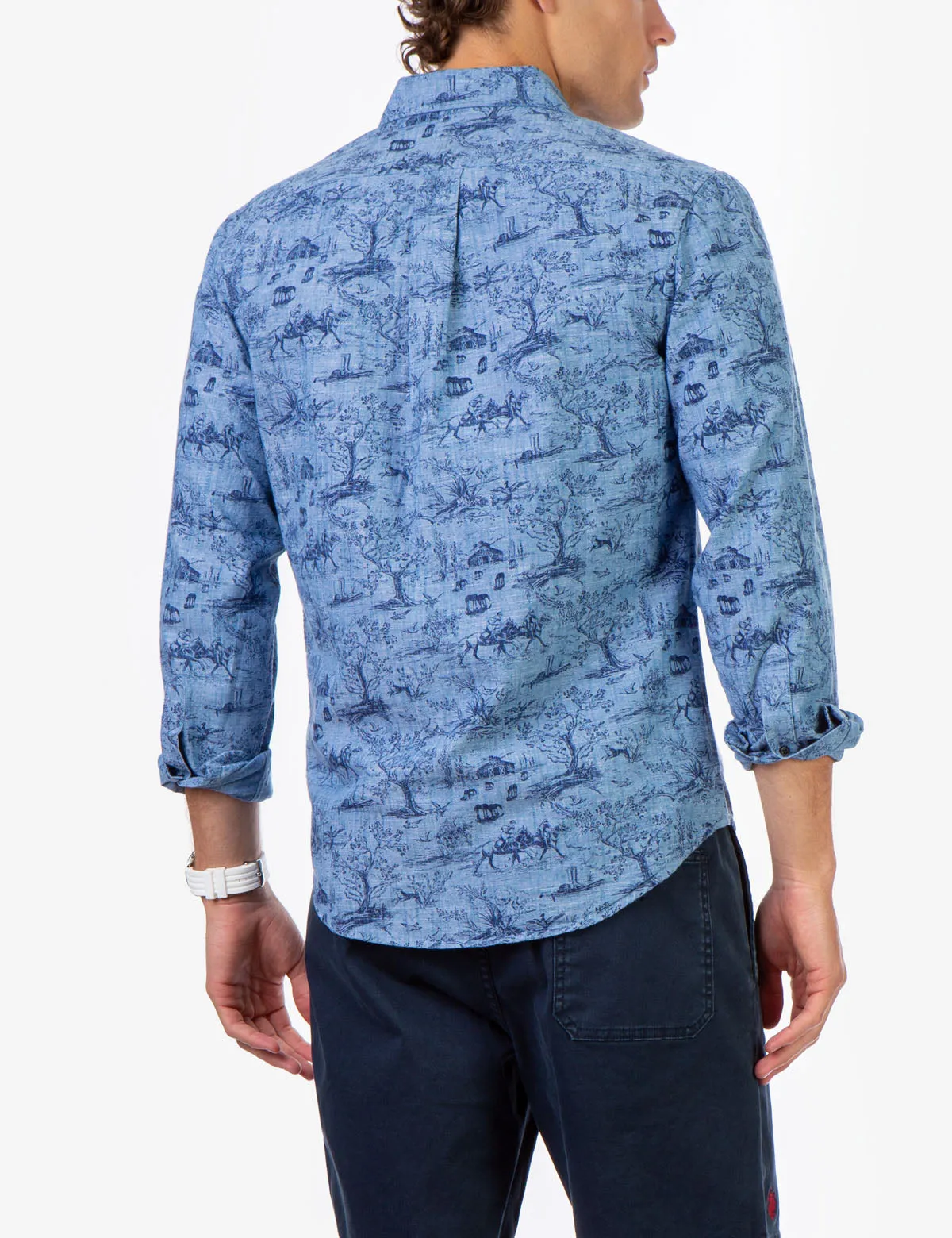 BLACK MALLET ALL OVER POLO PRINT SHIRT