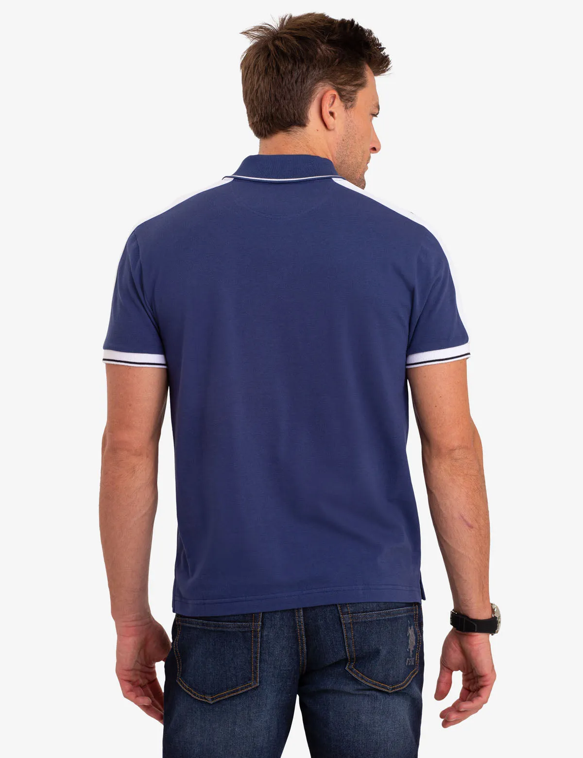 BLACK MALLET SHAWL COLLAR POLO SHIRT