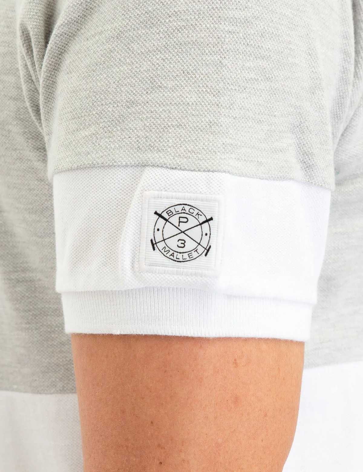 BLACK MALLET SIZE STRIPE POLO SHIRT