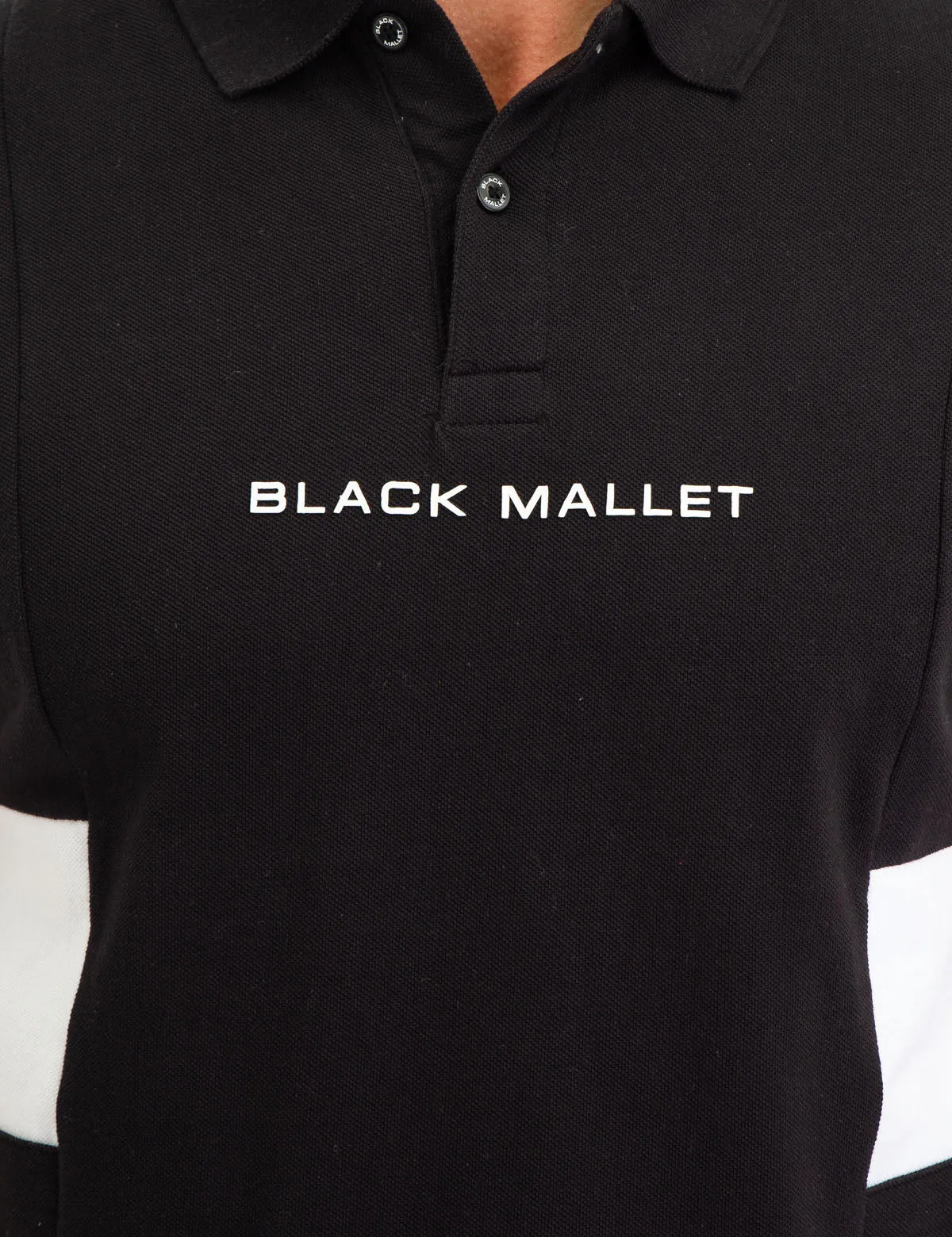 BLACK MALLET SIZE STRIPE POLO SHIRT
