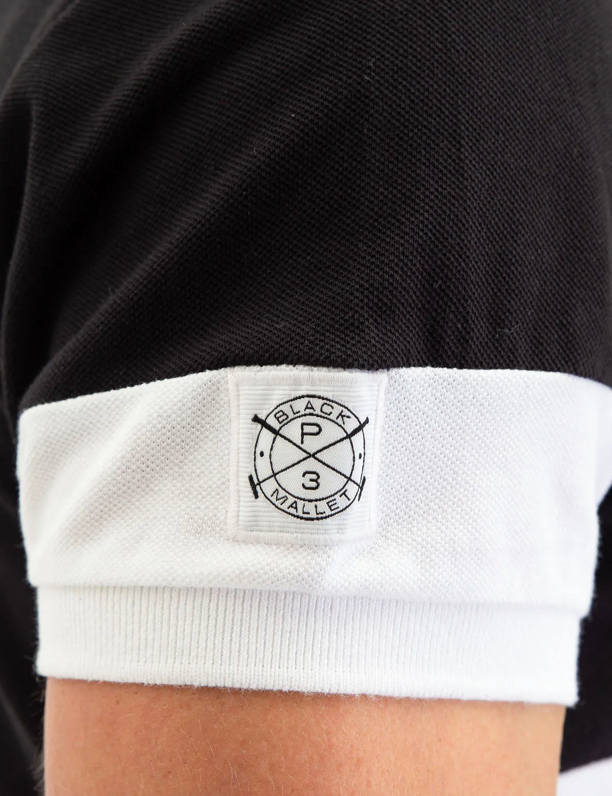 BLACK MALLET SIZE STRIPE POLO SHIRT