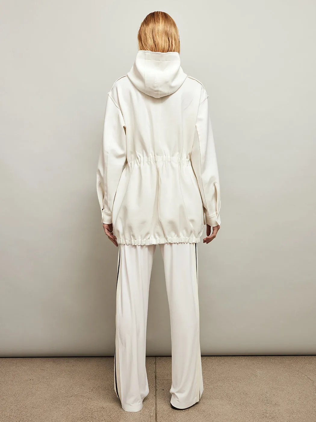 Bonded Hooded Cargo Jacket - Snow White