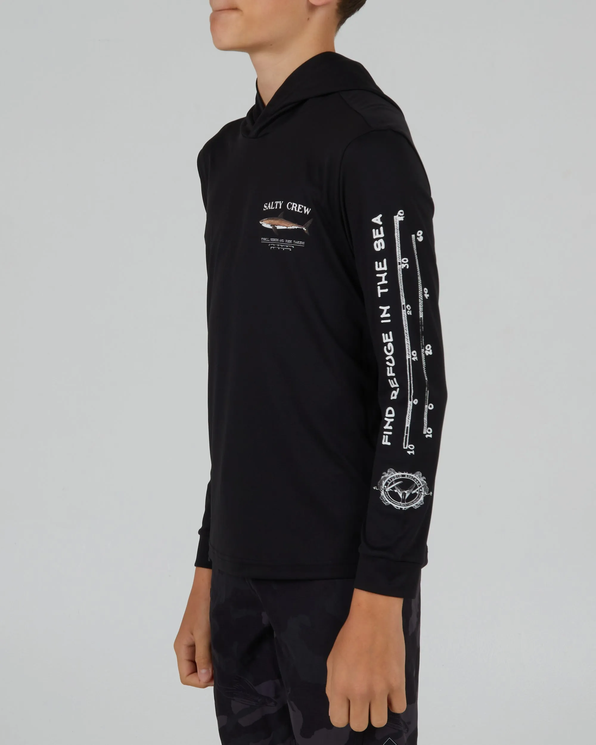 Bruce Boys Black Hood Sunshirt