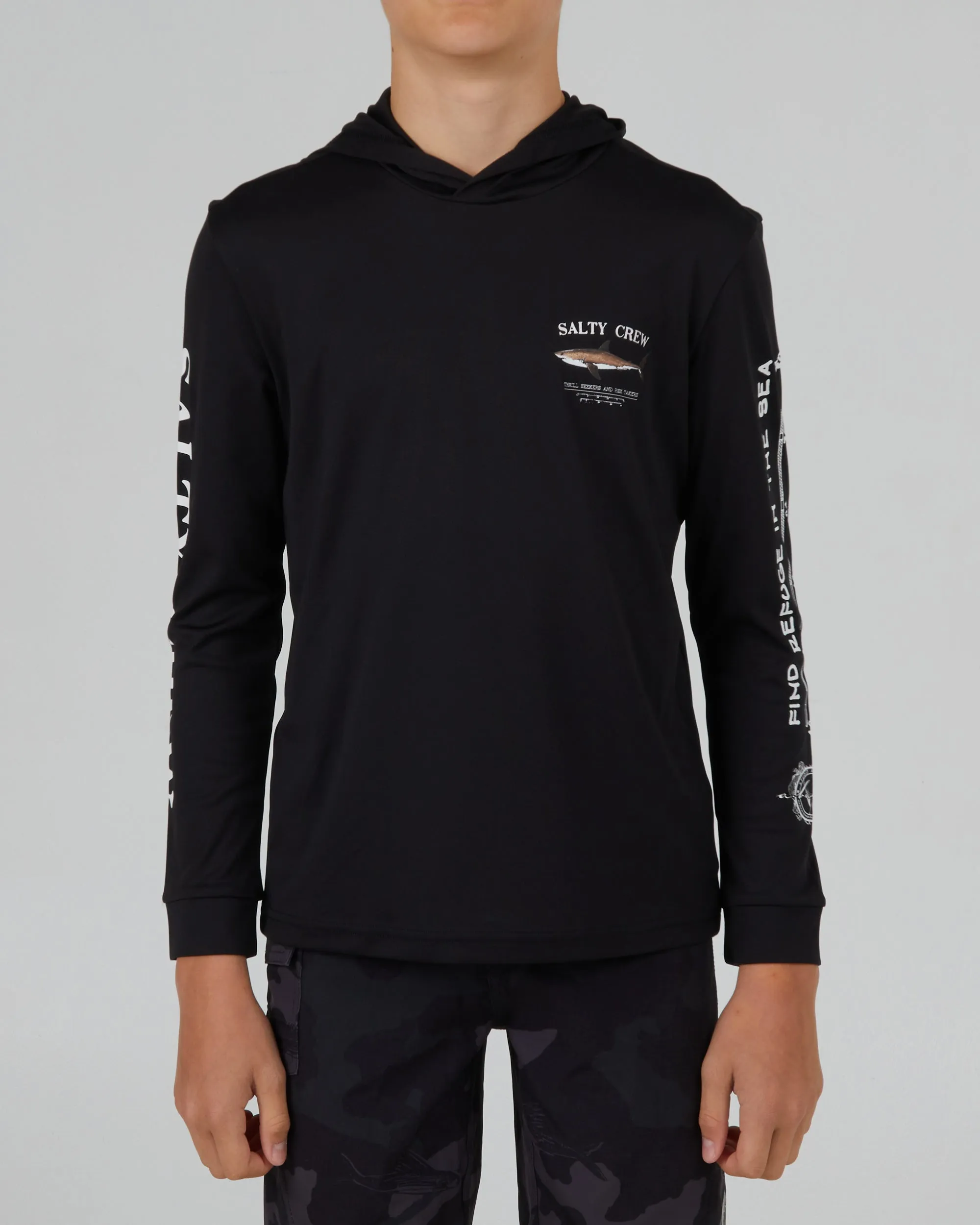 Bruce Boys Black Hood Sunshirt