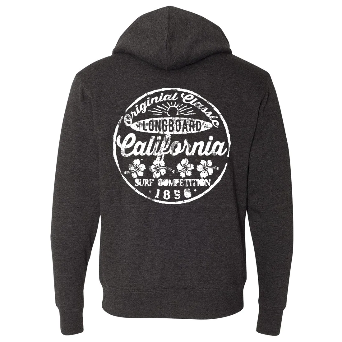 Premium Unisex Full-Zip Sherpa-Lined Sweatshirt in Heathered Charcoal - California Original Classic