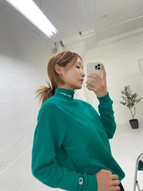 Champion Women's Powerblend Mock Neck Sweater Emerald Night W59220 586OEA MAC