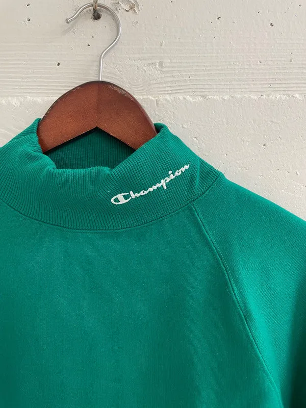 Champion Women's Powerblend Mock Neck Sweater Emerald Night W59220 586OEA MAC