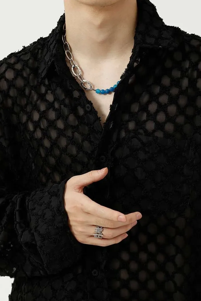 Checker Sheer Translucent Shirt